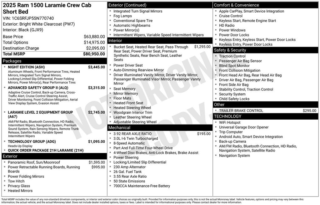 New 2025 RAM 1500 Laramie w/ Night Edition AWD/4WD image 6