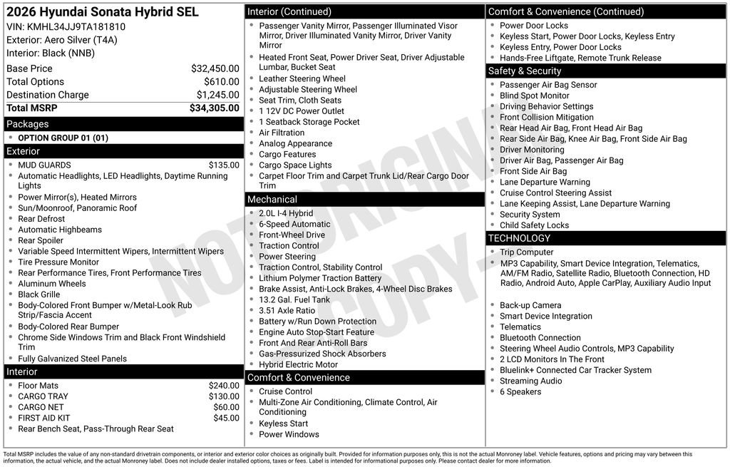 New 2026 Hyundai Sonata SEL FWD image 4