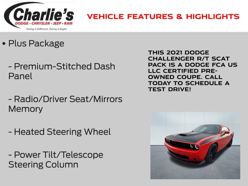 Certified 2021 Dodge Challenger R/T Scat Pack w/ T/A Package image 13