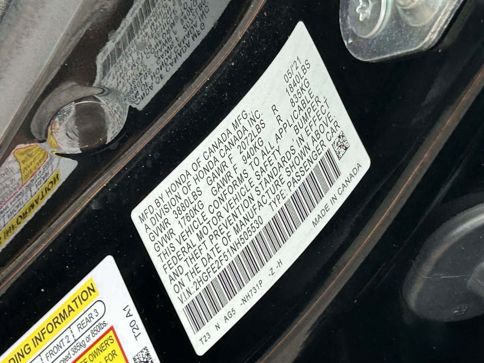 Certified 2022 Honda Civic Sport image 34