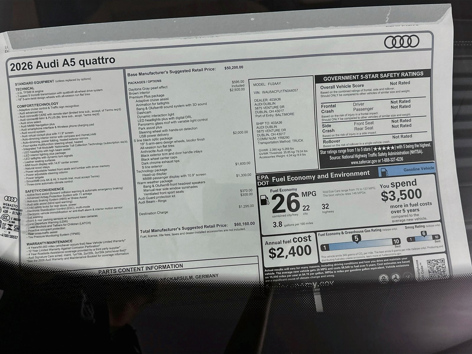 New 2026 Audi A5 Premium Plus AWD/4WD image 47