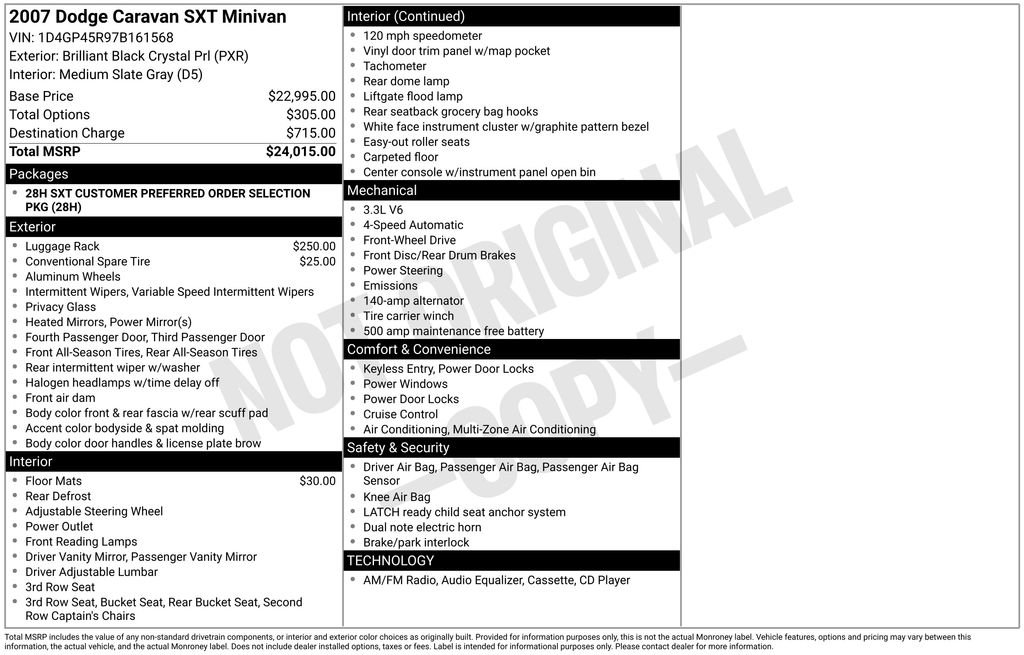 Used 2007 Dodge Caravan SXT FWD image 2