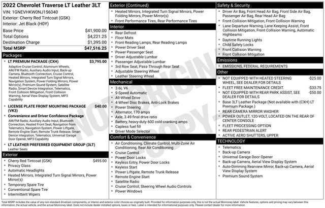 Used 2022 Chevrolet Traverse LT w/ LT Premium Package image 49