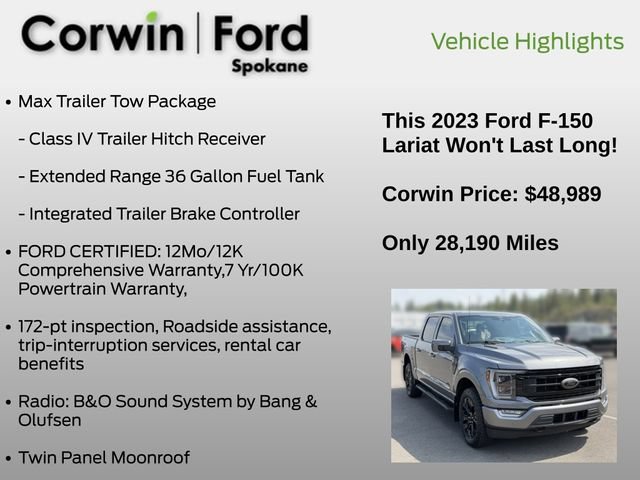 Used 2023 Ford F150 Lariat w/ Equipment Group 502A High AWD/4WD image 25