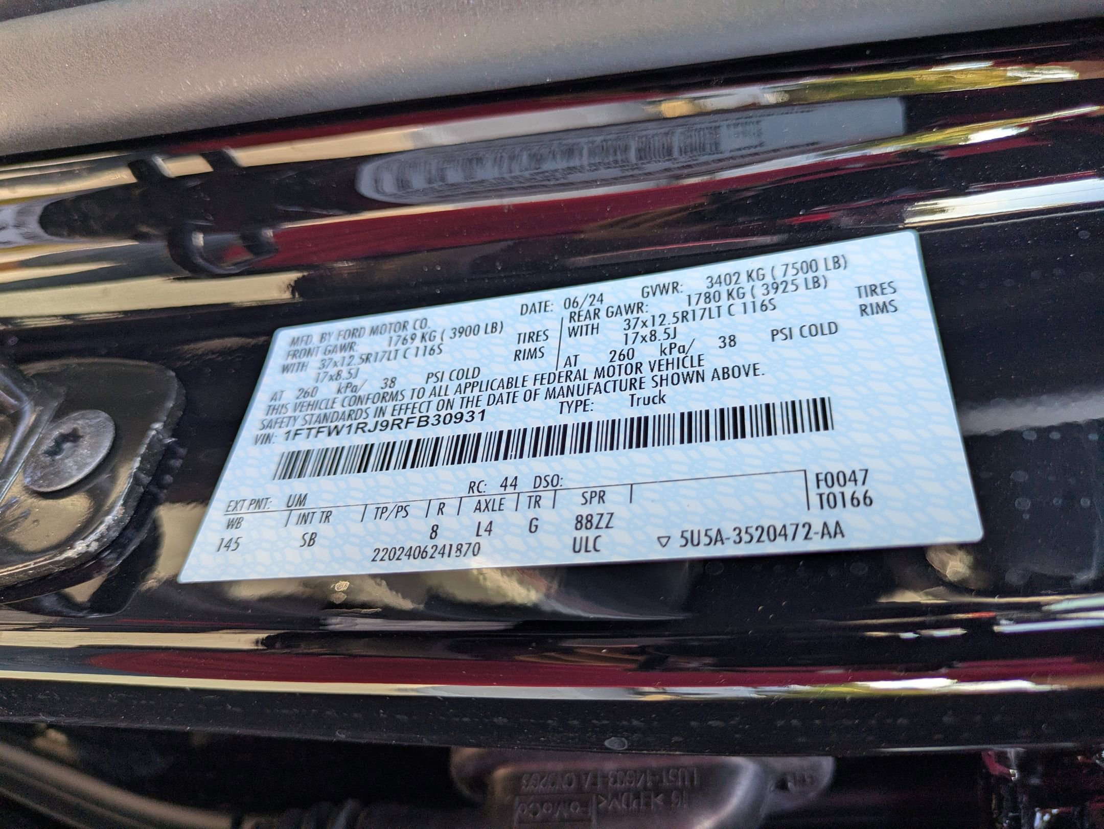 Certified 2024 Ford F150 Raptor w/ Equipment Group 803A Raptor R image 97