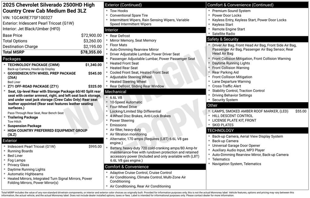 Certified 2025 Chevrolet Silverado 2500 High Country w/ Technology Package image 11