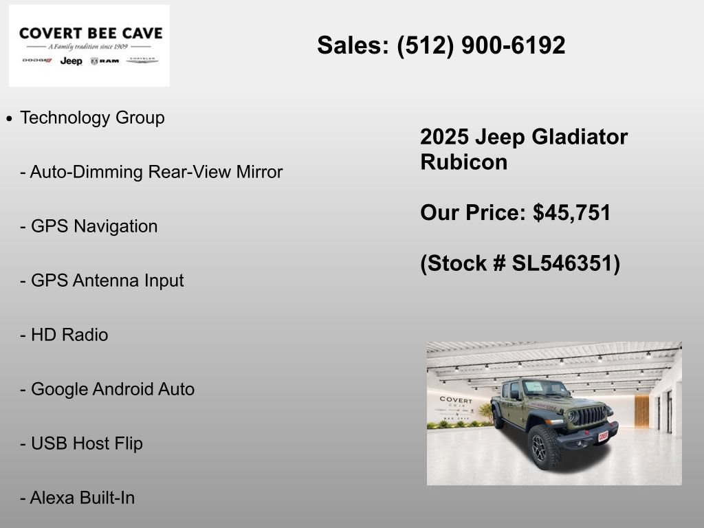 New 2025 Jeep Gladiator Rubicon w/ Convenience Group AWD/4WD image 12