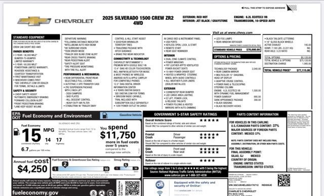 Used 2025 Chevrolet Silverado 1500 ZR2 w/ Technology Package AWD/4WD image 28