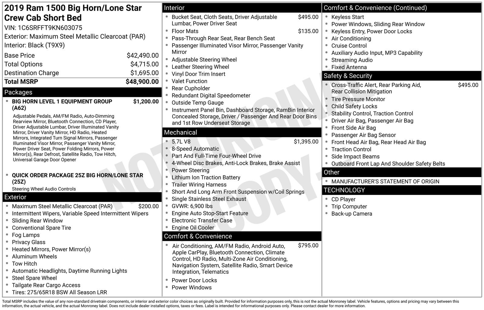 Used 2019 RAM 1500 Big Horn AWD/4WD image 17