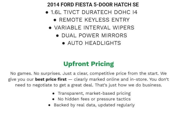 Used 2014 Ford Fiesta SE FWD image 2