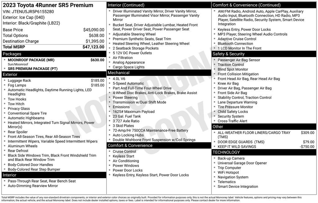 Certified 2023 Toyota 4Runner SR5 Premium w/ Moonroof Package image 5