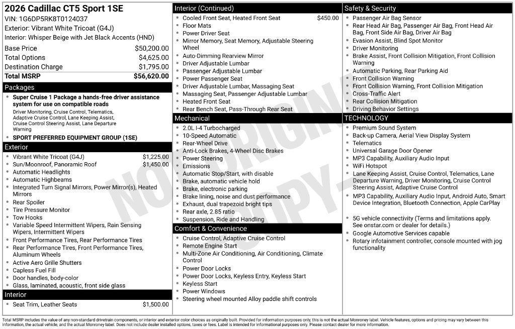 New 2026 Cadillac CT5 Sport RWD image 26