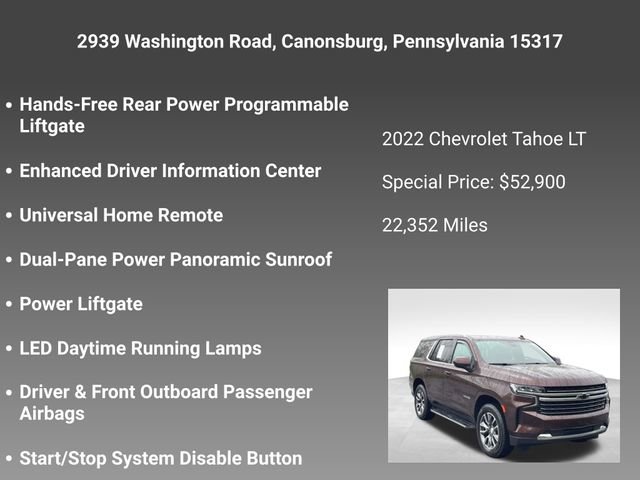 Certified 2022 Chevrolet Tahoe LT AWD/4WD image 20