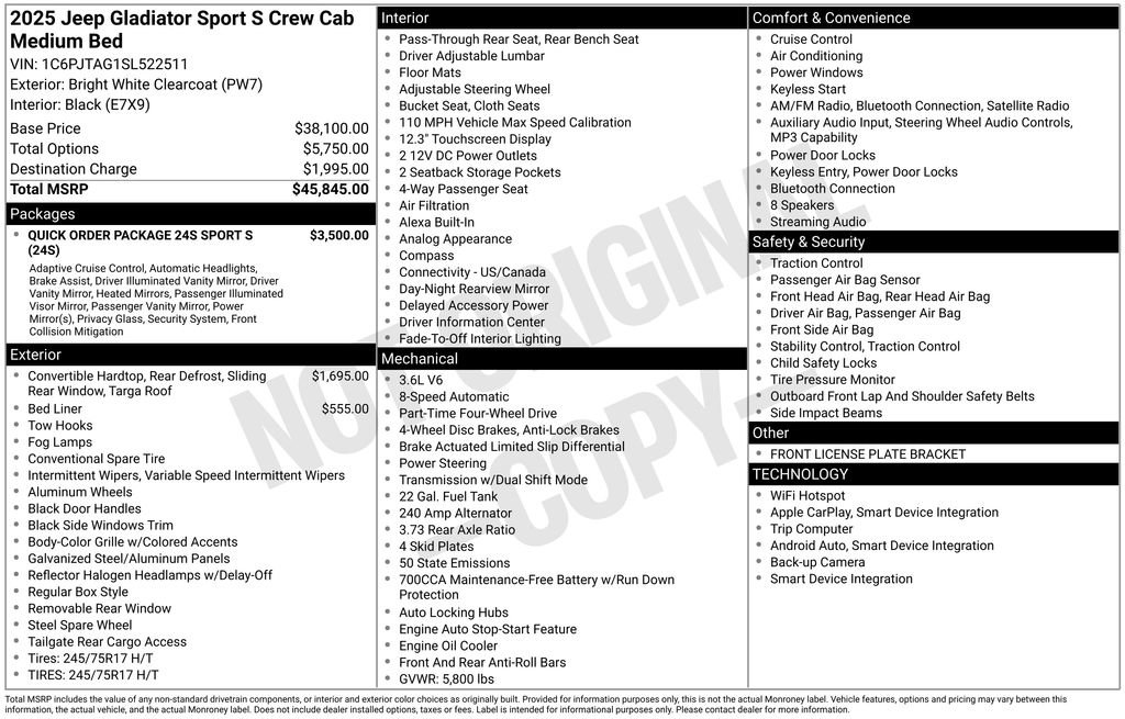 Used 2025 Jeep Gladiator Sport AWD/4WD image 32