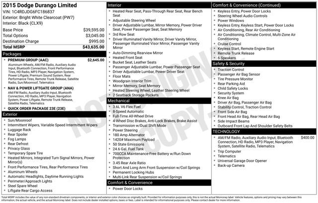 Used 2015 Dodge Durango Limited w/ Premium Group image 6