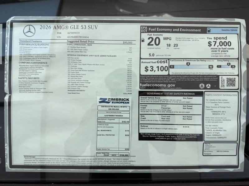 New 2026 Mercedes-Benz GLE 53 AMG 4MATIC image 4