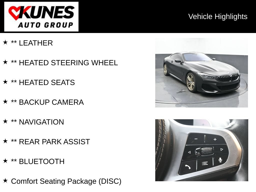 Used 2019 BMW M850i xDrive Coupe w/ Comfort Seating Package AWD/4WD image 2