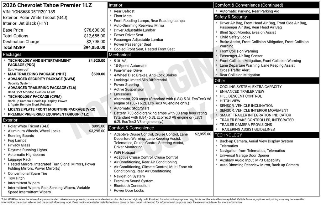 Used 2026 Chevrolet Tahoe Premier AWD/4WD image 35