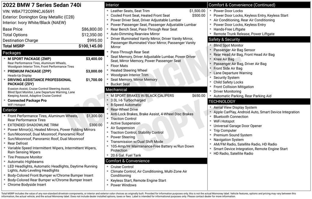 Used 2022 BMW 740i w/ M Sport Package RWD image 6