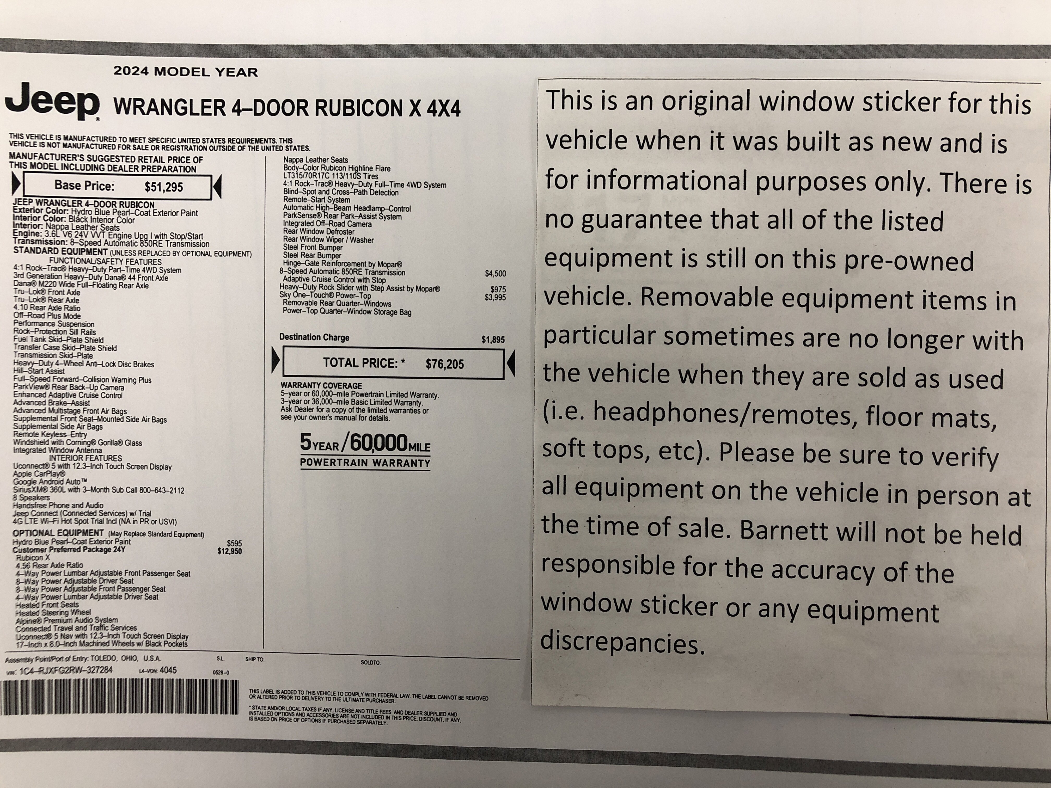 Certified 2024 Jeep Wrangler Unlimited Rubicon image 2