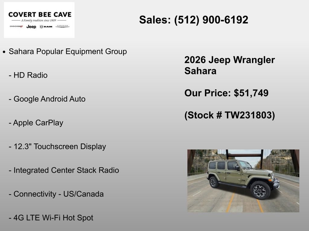 New 2026 Jeep Wrangler Unlimited Sahara AWD/4WD image 12