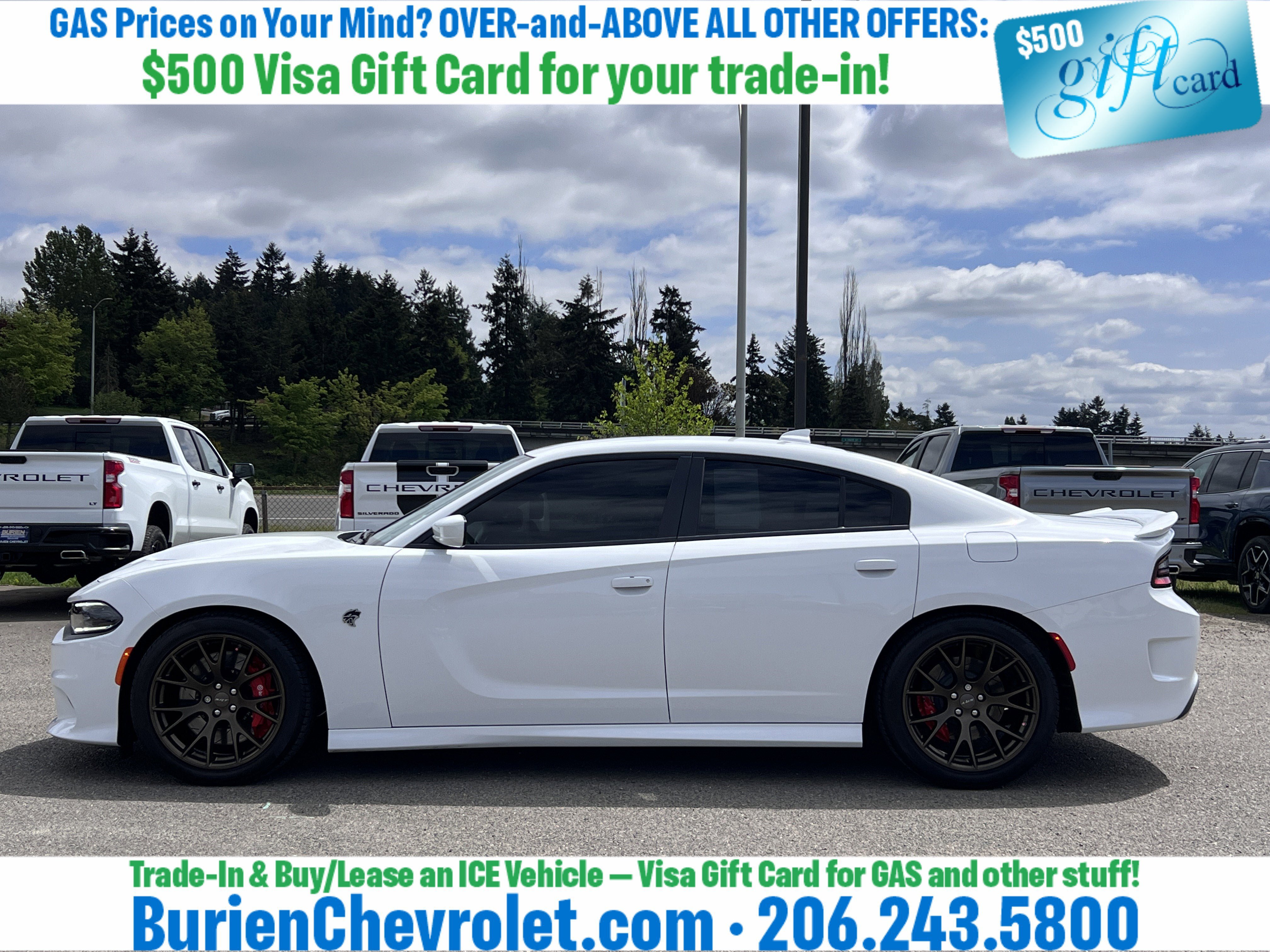 Used 2016 Dodge Charger SRT Hellcat w/ Harman/Kardon Audio Group RWD image 2