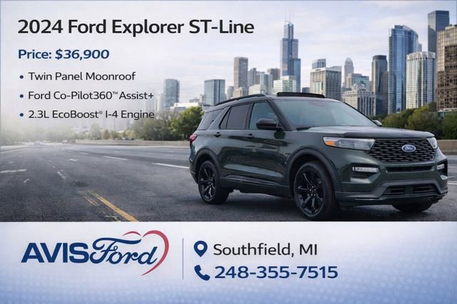Used 2024 Ford Explorer ST-Line w/ Class IV Trailer Tow Package AWD/4WD video 1
