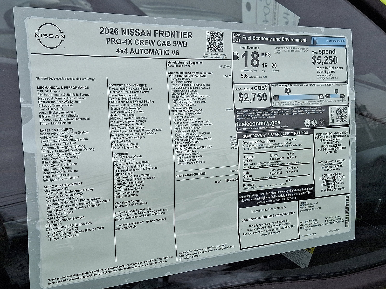 New 2026 Nissan Frontier PRO-4X w/ Pro Premium Package image 6