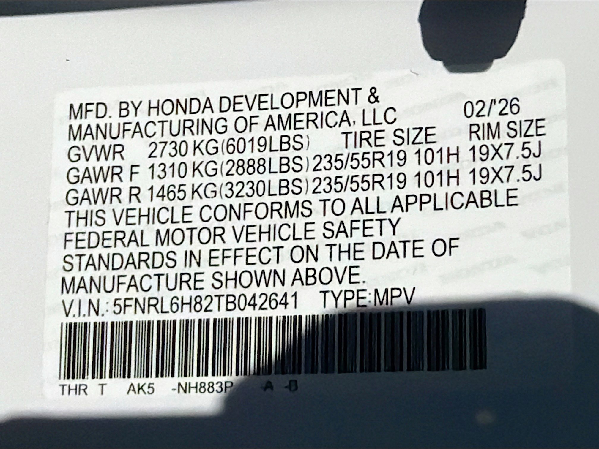 New 2026 Honda Odyssey Touring image 48