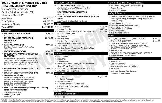 Used 2021 Chevrolet Silverado 1500 RST w/ True North Edition Plus AWD/4WD image 2