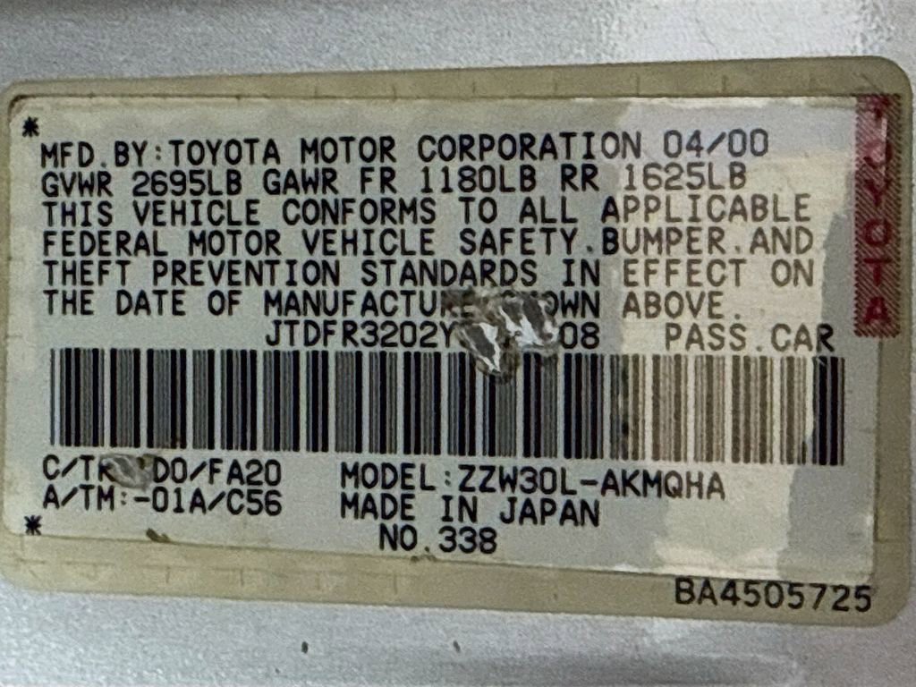 Used 2000 Toyota MR2 image 27