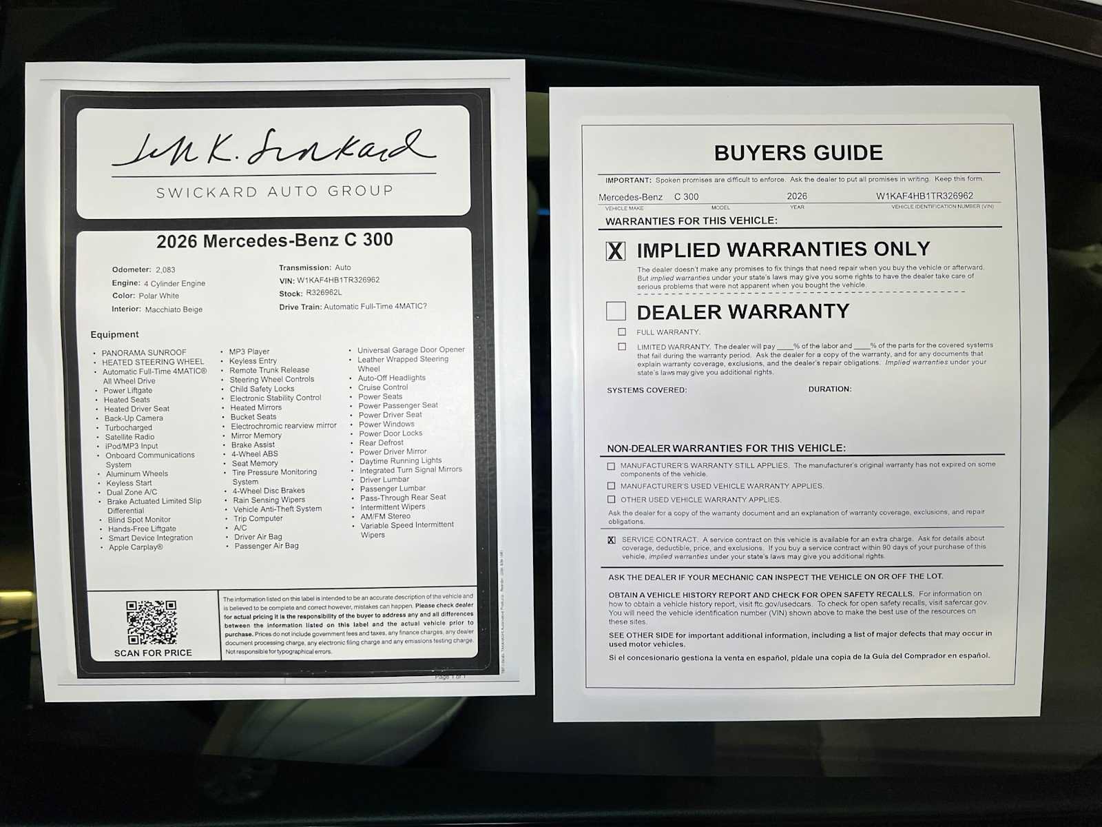 Certified 2026 Mercedes-Benz C 300 4MATIC Sedan image 46