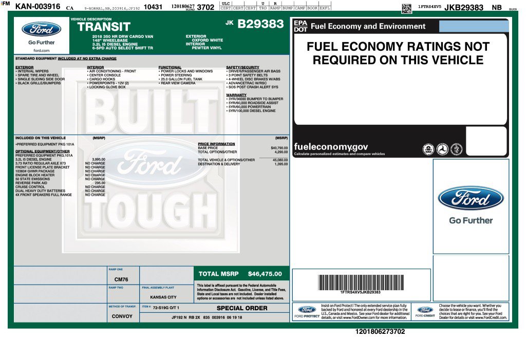 Used 2018 Ford Transit 350 148 High Roof Extended DRW RWD image 30