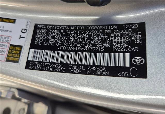 Certified 2021 Toyota Prius L Eco image 23