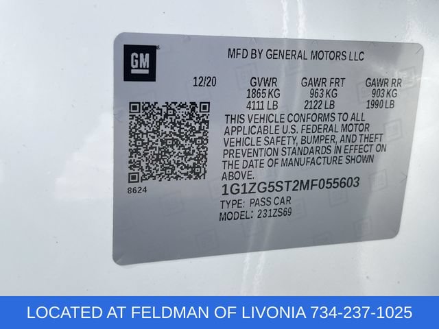 Used 2021 Chevrolet Malibu RS w/ LPO, Convenience Package 2 FWD image 32