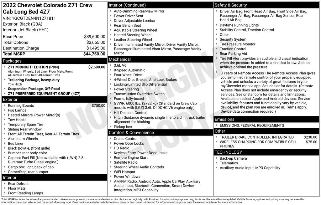 Used 2022 Chevrolet Colorado Z71 w/ Z71 Midnight Edition image 5