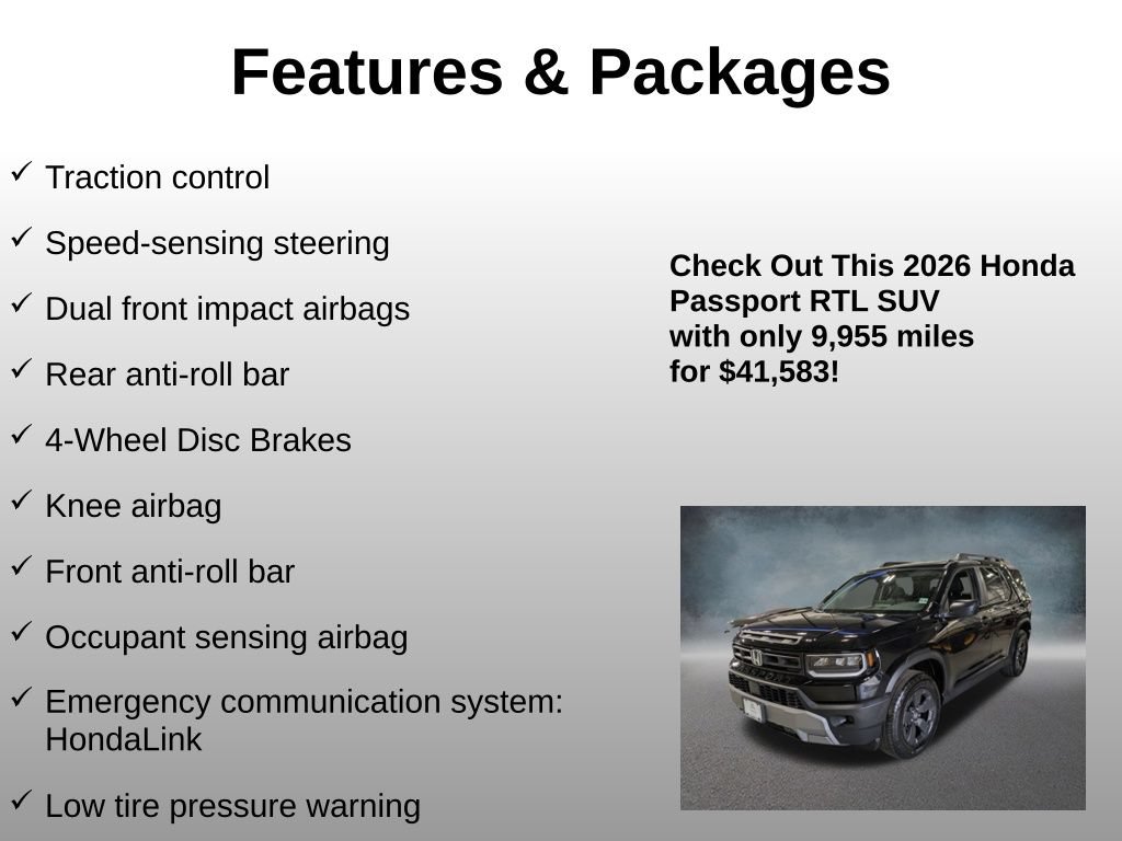 Certified 2026 Honda Passport RTL image 12