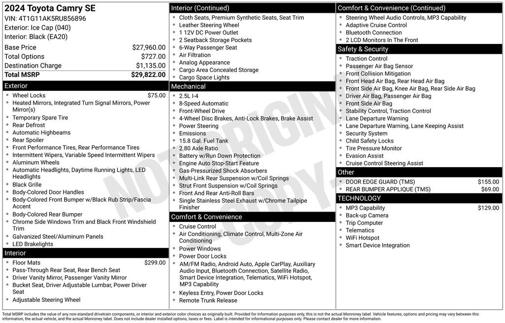 Used 2024 Toyota Camry SE image 32