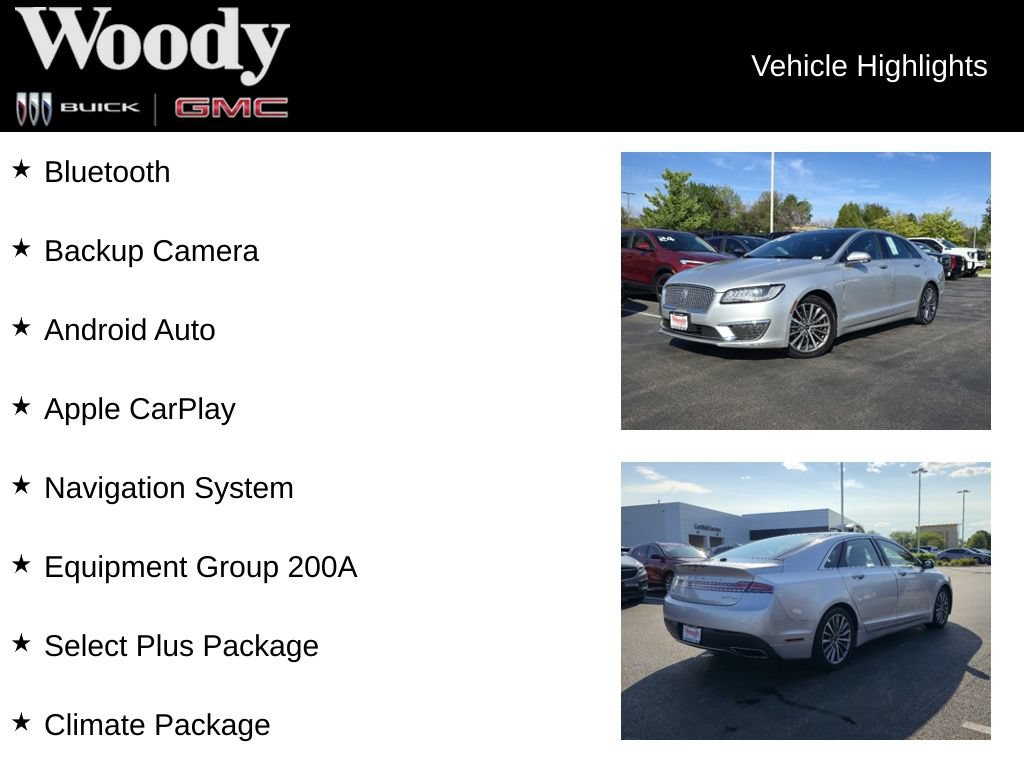 Used 2018 Lincoln MKZ Select w/ Select Plus Package AWD/4WD image 3