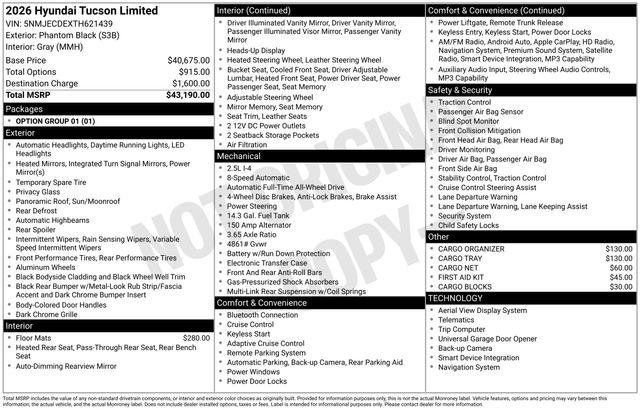 New 2026 Hyundai Tucson Limited AWD/4WD image 34