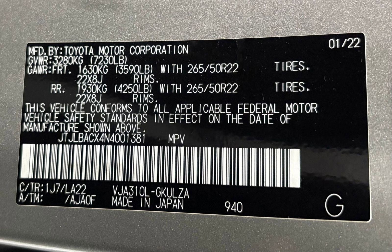 Used 2022 Lexus LX 600 4WD w/ Ultra Luxury Package image 18