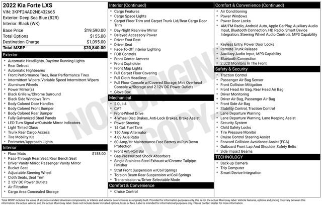 Certified 2022 Kia Forte LXS FWD image 15