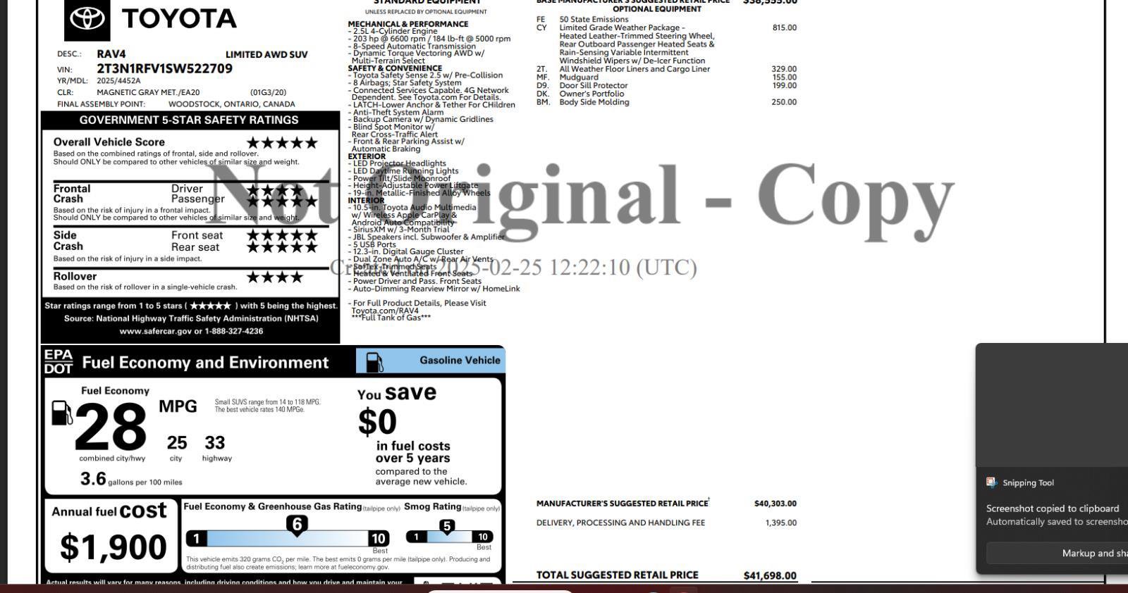 Used 2025 Toyota RAV4 Limited w/ Weather Package image 4