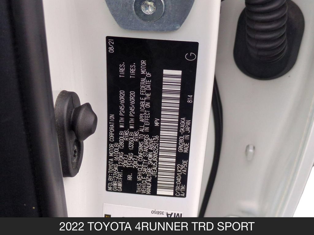 Used 2022 Toyota 4Runner TRD Sport w/ Technology Package RWD image 25