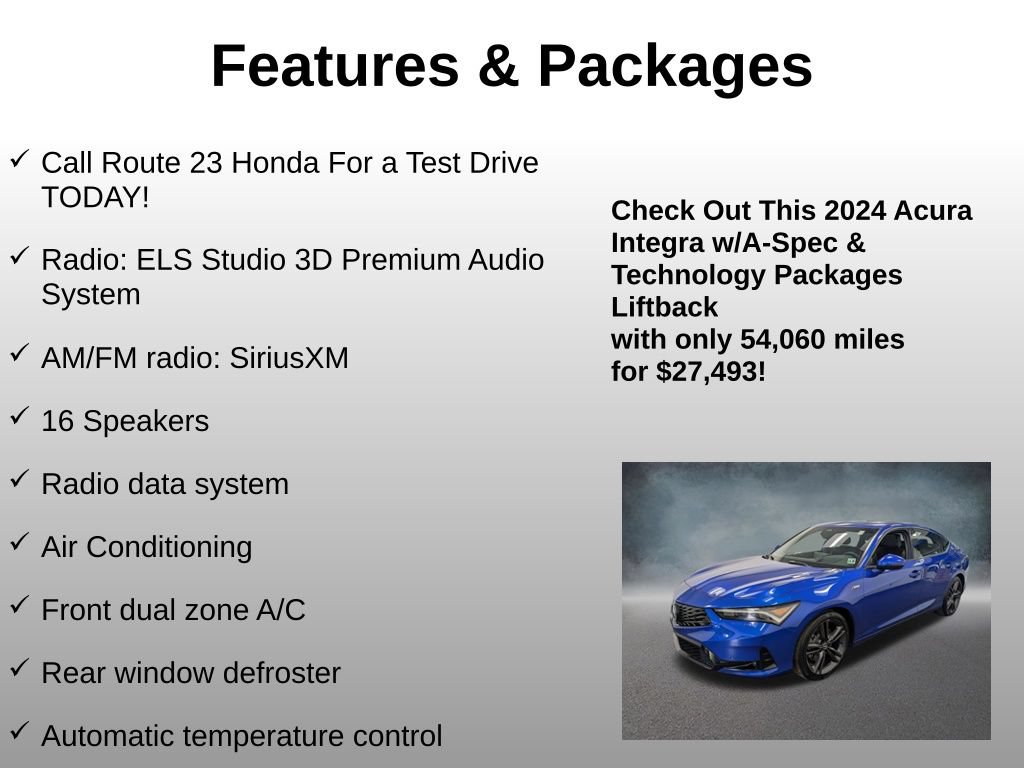 Used 2024 Acura Integra A-Spec w/ Technology Package FWD image 8