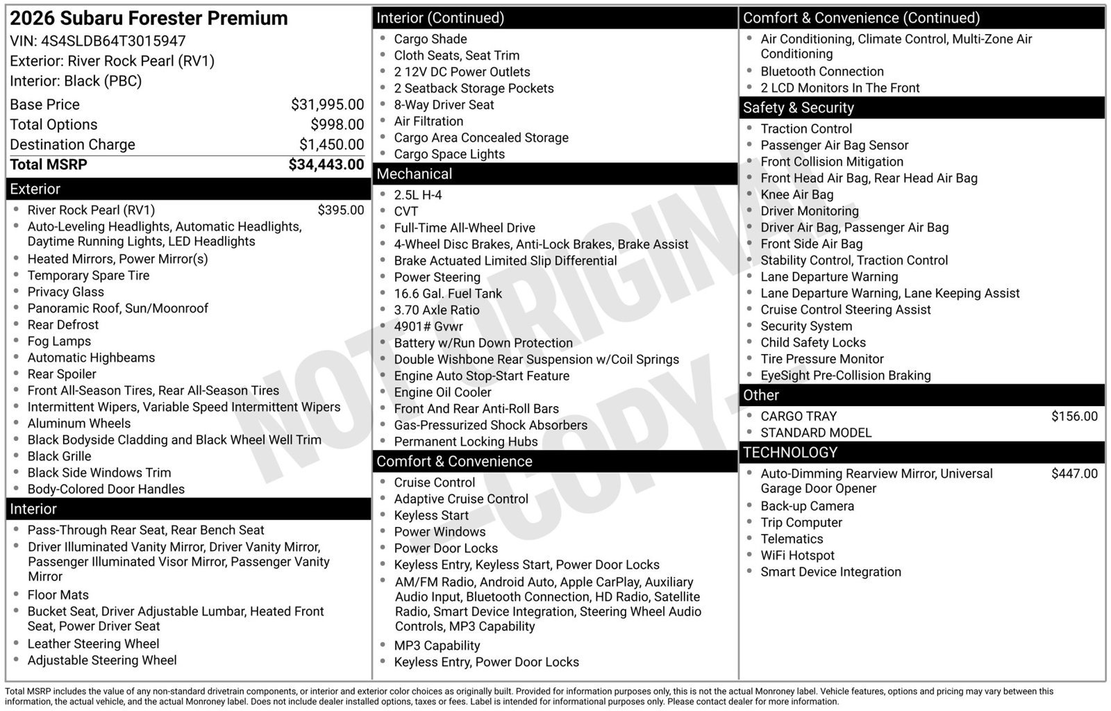 Certified 2026 Subaru Forester Premium AWD/4WD image 3