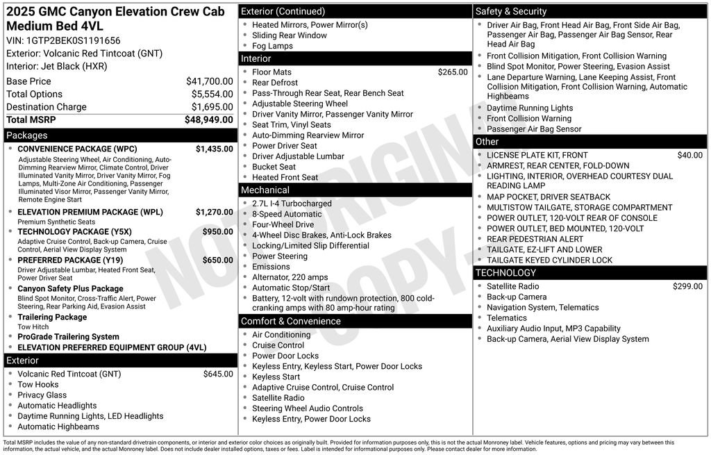 Used 2025 GMC Canyon Elevation w/ Convenience Package image 6