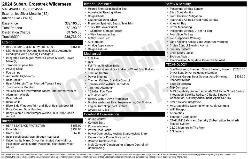 Certified 2024 Subaru Crosstrek 2.5i Wilderness AWD/4WD image 28