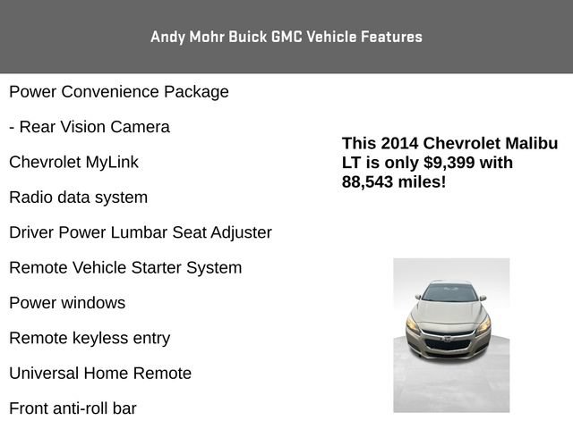 Used 2014 Chevrolet Malibu LT w/ Power Convenience Package FWD image 12