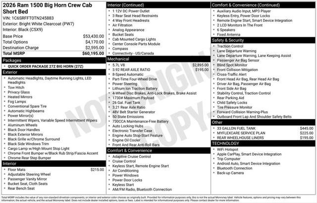 Certified 2026 RAM 1500 Big Horn AWD/4WD image 8